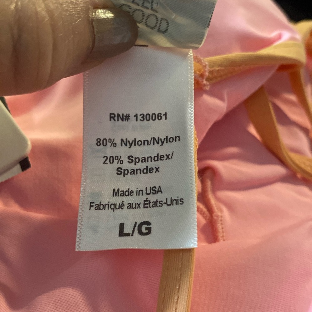 L*Space Pamela Bikini Top in Crystal Pink Tangy, Racerback, Size: Large - Picture 8 of 12
